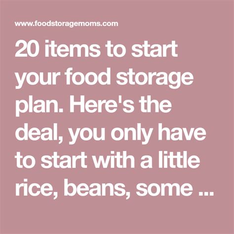 20 Items to Start Your Food Storage Plan - Backdoor … - raincitystudios.com