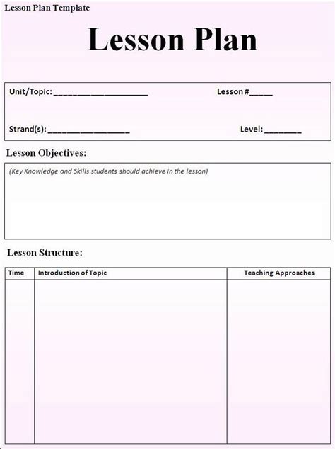 20 Mini Lesson Plan Template Simple Template Design