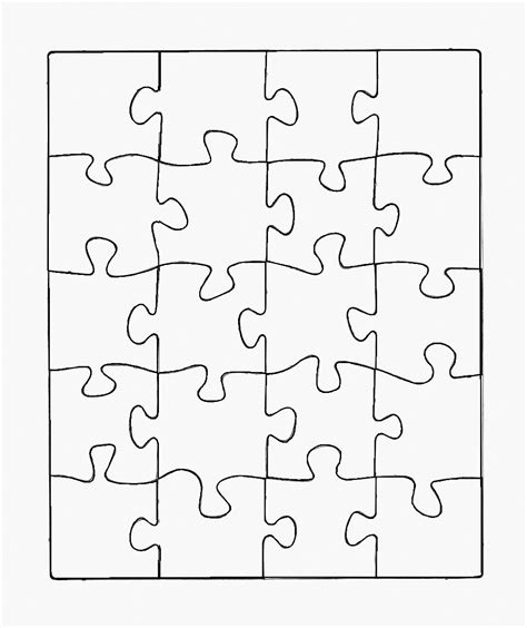 20 Piece Puzzle Template