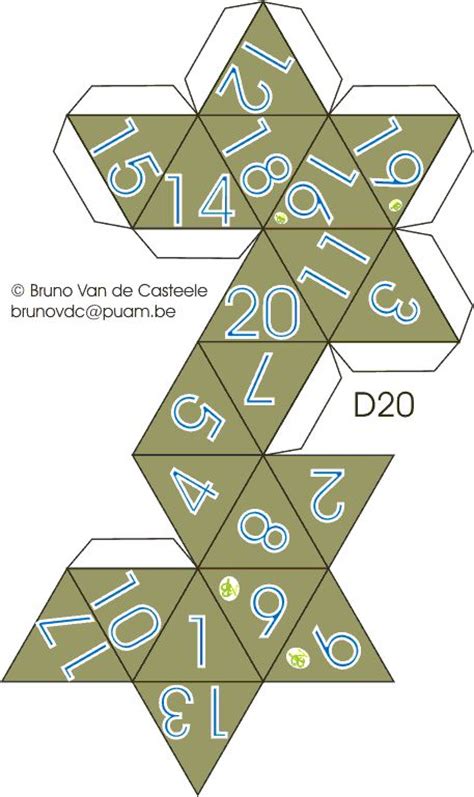 20 Sided Dice Template