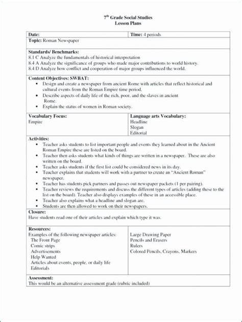 20 Swbat Lesson Plan Template Simple Template Design