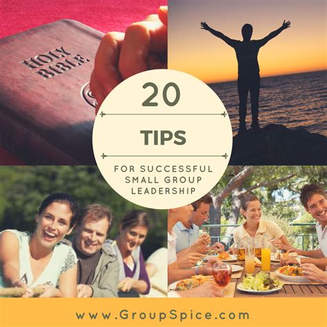 20 Tips for Successful Small Group Leadership - GroupSpice.com