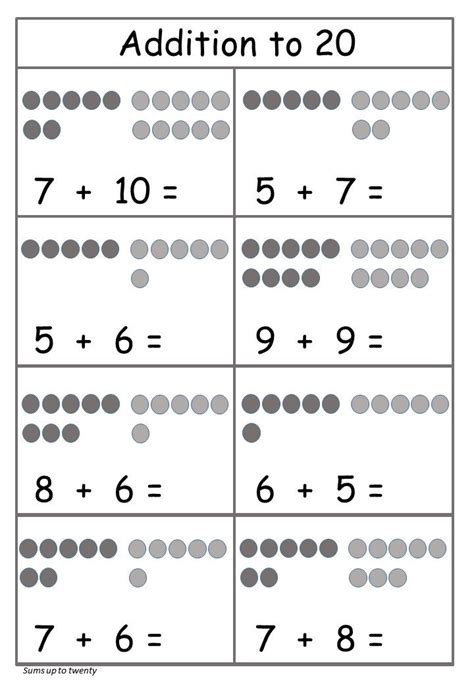 20 Addition Within 10 Worksheets Free Printable Sums Of Ten Worksheet - Sums Of Ten Worksheet