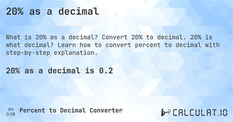 20 As A Decimal