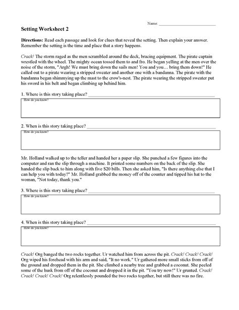 20 Character And Setting Worksheets Setting Worksheet For 4th Grade - Setting Worksheet For 4th Grade