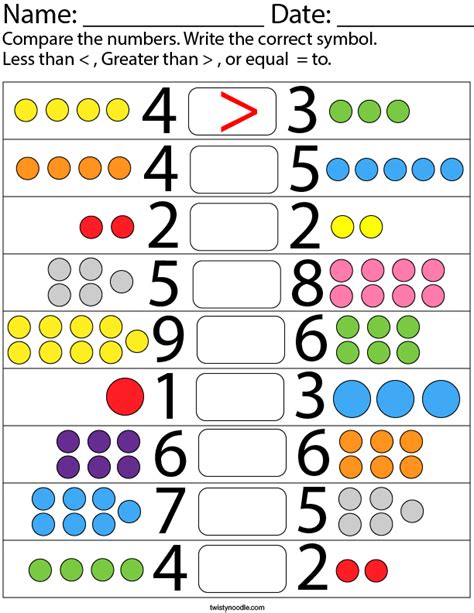 20 Comparing Numbers Worksheet Kindergarten Kindergarten Comparing Numbers Worksheets - Kindergarten Comparing Numbers Worksheets