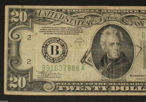 Sep 30, 2023 · A 1934 non-star $20 bill graded 63 is valu