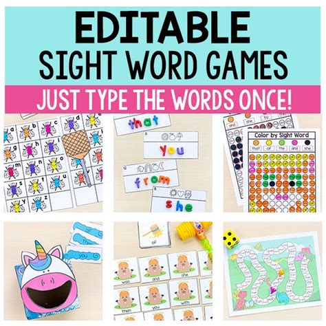 20 Editable Word Work Games To Make Learning Sight Word Worksheet Generator - Sight Word Worksheet Generator