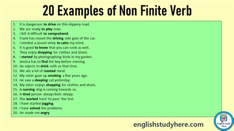 20 Examples Of Non Finite Verb