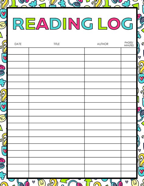 20 Free Printable Reading Logs For Kids Simply Reading Log Template Kindergarten - Reading Log Template Kindergarten