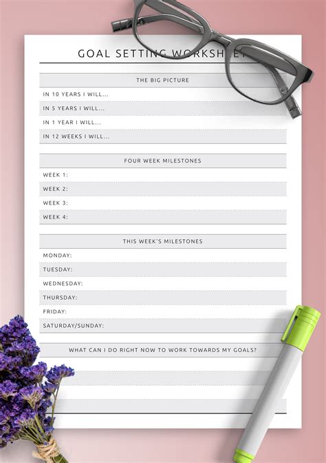 20 Goal Setting Printable Worksheets To Help You Goal Setting Coloring Pages - Goal Setting Coloring Pages