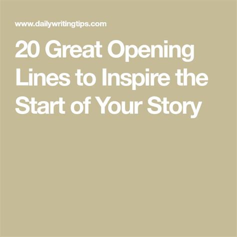 20 Great Opening Lines To Inspire The Start Good Beginnings For Writing - Good Beginnings For Writing