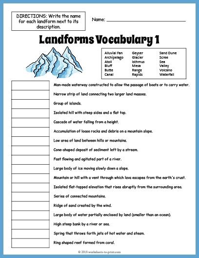 20 Landforms Worksheets 6th Grade Landforms Worksheet First Grade - Landforms Worksheet First Grade
