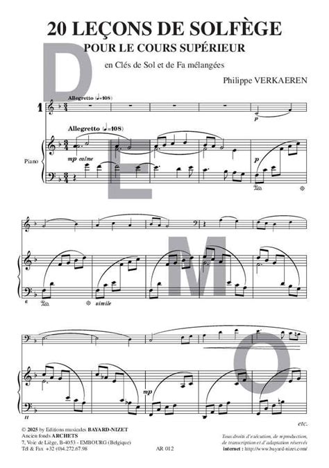 20 Lecons De Solfege A Chanter