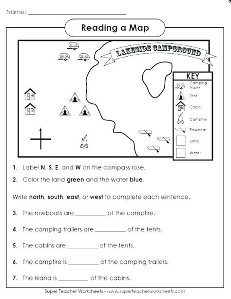 20 Map Skills Worksheets Middle School Map For Kindergarten Worksheet - Map For Kindergarten Worksheet