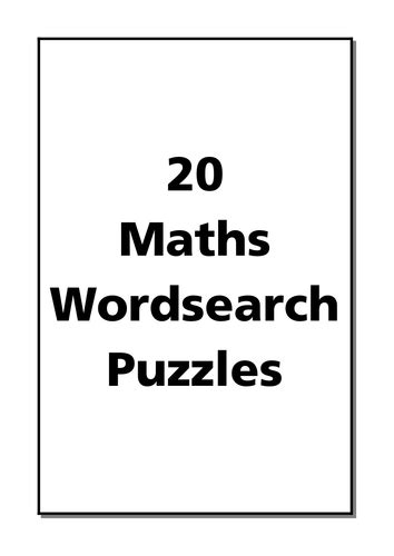 20 Mathematical Keywords Wordsearches Teaching Resources Word Search Math Terms Key - Word Search Math Terms Key