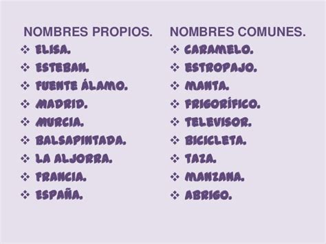 20 Nombres Comunes