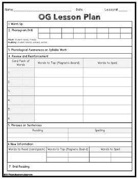 20 orton Gillingham Lesson Plan Template in 2020 Lesson plan