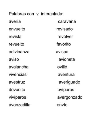 20 Palabras Con V