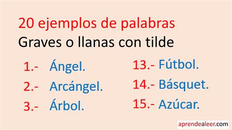 20 Palabras Graves