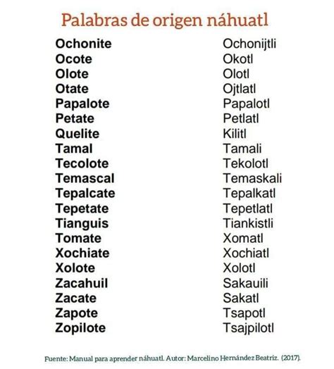 20 Palabras Indigenas