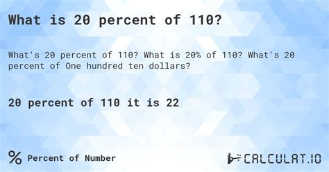 20 Percent Of 110