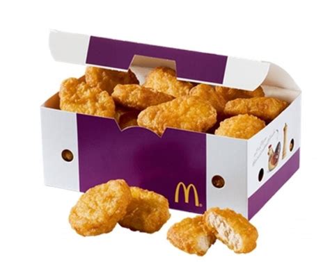 For a Serving Size of 6 pieces 3.4 oz ( 95 g) How many calories are in Chicken mcnuggets? Amount of calories in Chicken mcnuggets: Calories 286.9. Calories from Fat 169.4 ( 59 %) % Daily Value *. How much fat is in Chicken mcnuggets? Amount of fat in Chicken mcnuggets: Total Fat 18.8g. . 