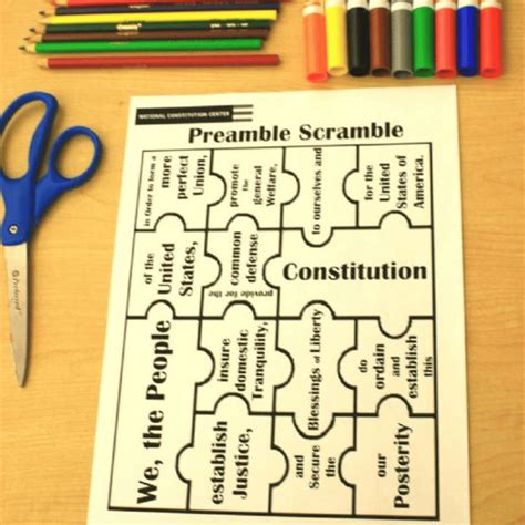 20 Preamble Activities For Kids Teaching Expertise Preamble Scramble Worksheet - Preamble Scramble Worksheet