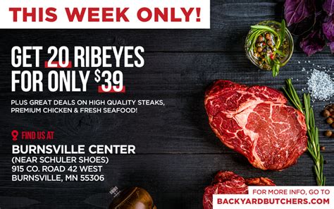 20 Ribeyes for $39 at Central Mall in Fort Smith! Plus, premium beef, pork, chicken and seafood packs! Come stock up and save with Show Me Meats! This is the last weekend!. 