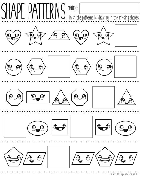 20 Shapes And Patterns For Grade 1 Worksheets Pattern Worksheets For Grade 1 - Pattern Worksheets For Grade 1