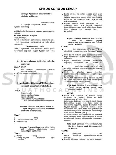 20 soru + 20 cevap MEB.