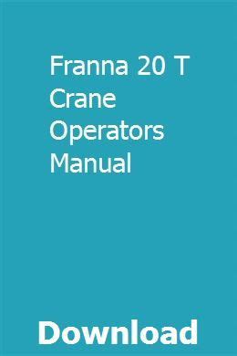 20 T Franna Operator Manual