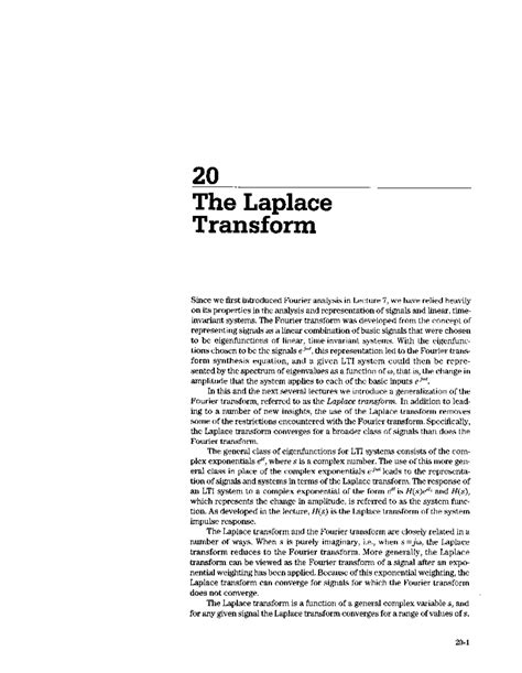 20 The Laplace Transform Mit Opencourseware
