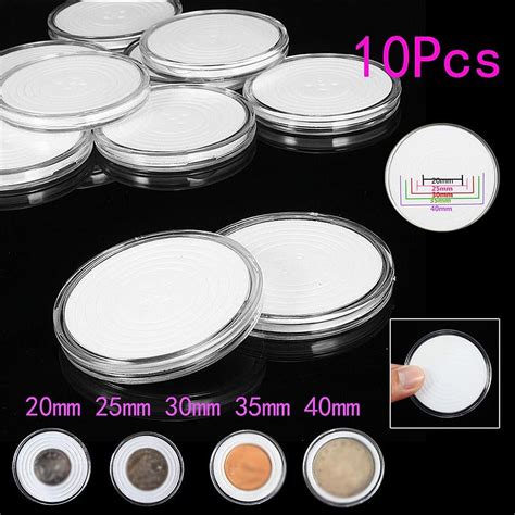 20 ~ 40mm Round Plastic Coin Capsule Container Storage Box Holder …