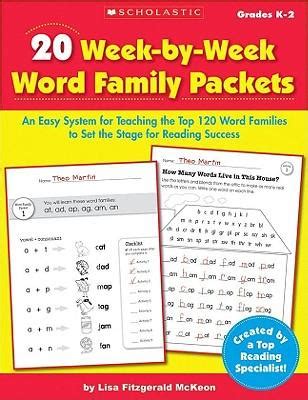 Read 20 Week By Week Word Family Packets An Easy System For Teaching The Top 120 Word Families To Set The Stage For Reading Success Teaching Resources 