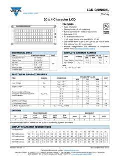 Read Online 20 X 4 Character Lcd Vishay 