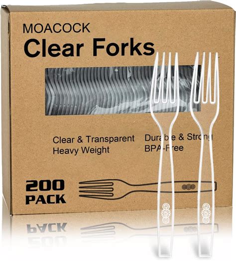 200 Count Clear Disposable Plastic Forks, Heavy Weight ... - eBay