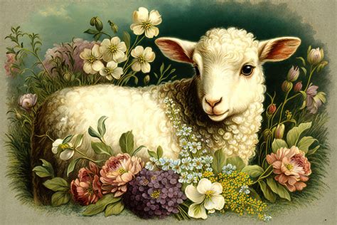 200 Lamb In Flowers Clip Art Royalty Free - GoGraph