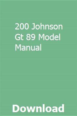 200 johnson gt 89 model manual. - Manuale d'uso della macchina da scrivere olympia.