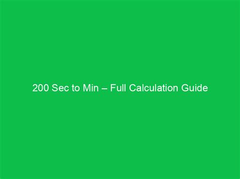 200 Sec To Min