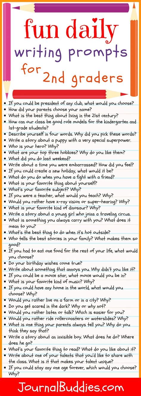 200 Terrific Writing Prompts For Second Grade Writing Prompts For Second Graders - Writing Prompts For Second Graders