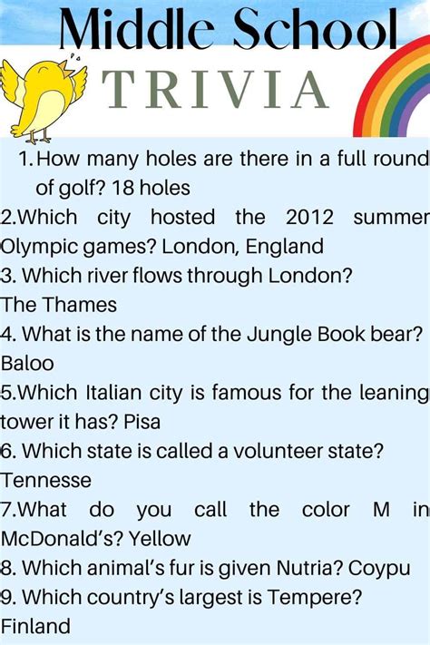 200 Trivia Questions For Kids Fun Easy Hard 2nd Grade Trivia Questions - 2nd Grade Trivia Questions