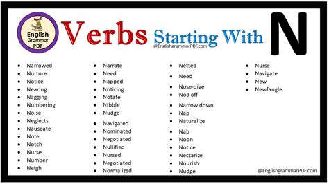 200 Verbs That Start With N Huge List Object Start With Letter N - Object Start With Letter N