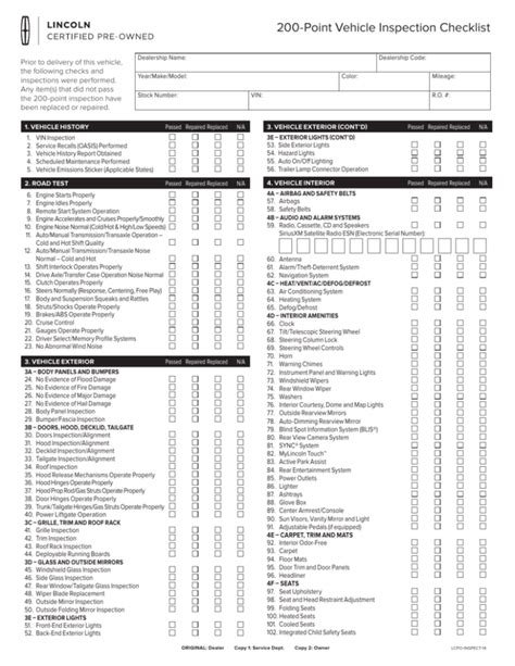 Read Online 200 Point Vehicle Inspection Checklist Cstatic Images 