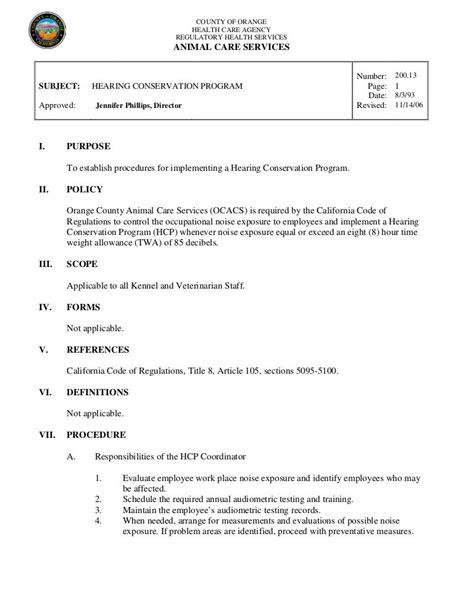 200.13 hearing conservation program