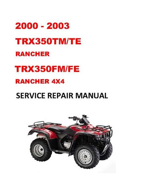 2000 2003 download immediato di honda rancher 350 trx350 tm te fe fm service. - 50 propuestas para el proximo 2. milenio.