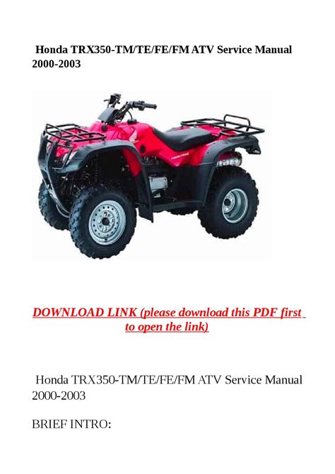 2000 2003 honda rancher 350 trx350 tm te fe fm service repair manual instant download. - Fatigue testing and analysis of results by w weibull.