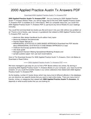 2000 Applied Practice Austin Tx Answers