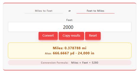 2000 Feet To Miles