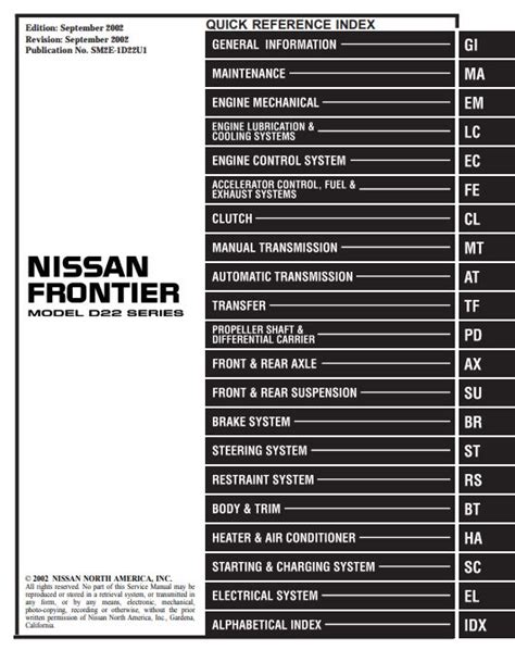 2000 nissan frontier model d22 series workshop service manual. - Mit dem papyrusboot über den atlantik.